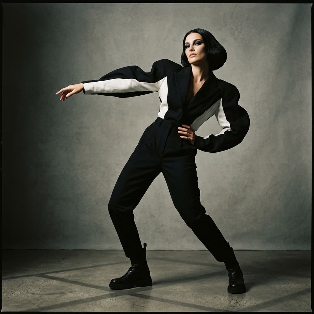 Controle de Pose com IA - editorial fashion photography