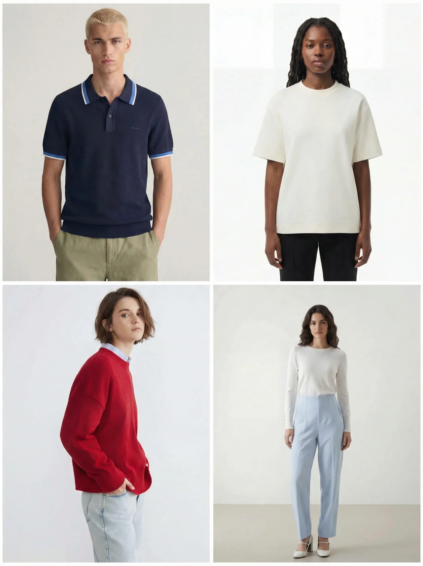 The same fashion coat displayed on models of different ethnicities using AI