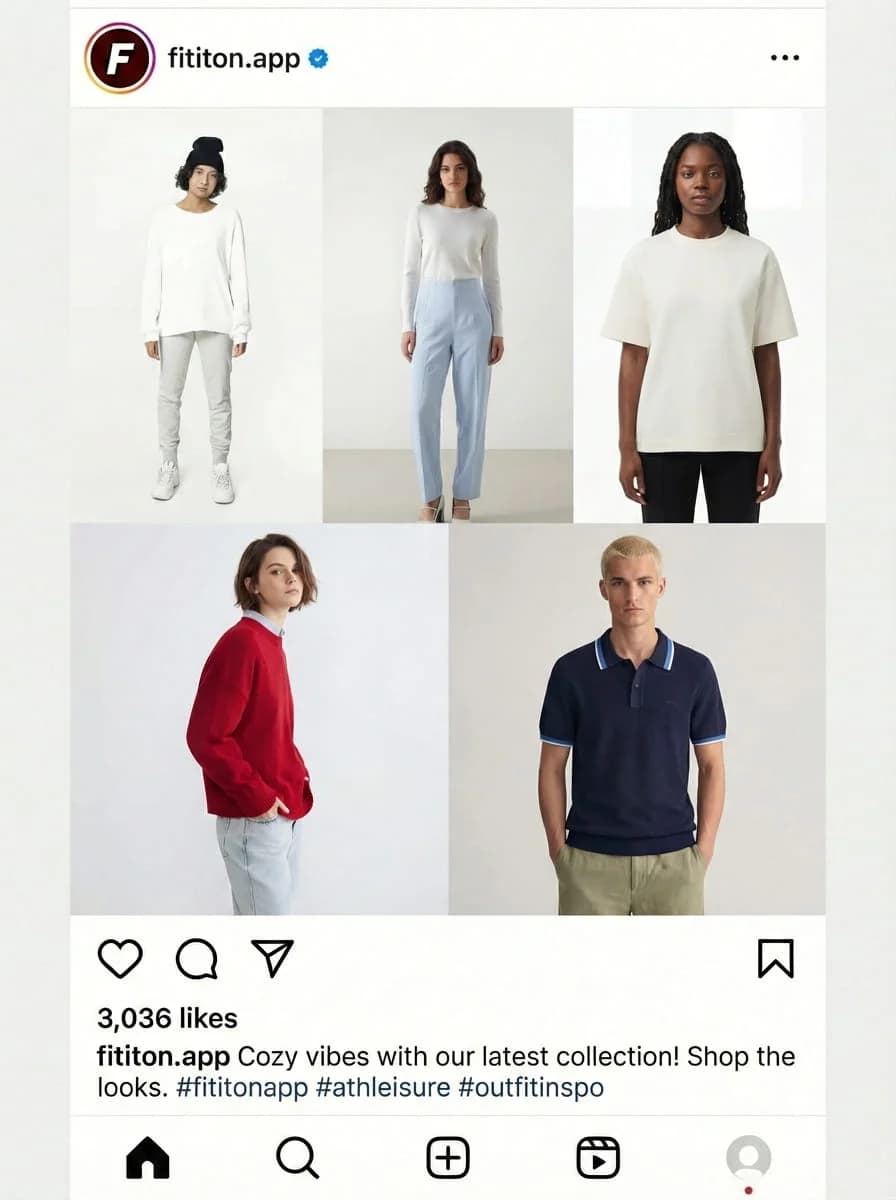 A recognizable AI model reused across different Instagram posts