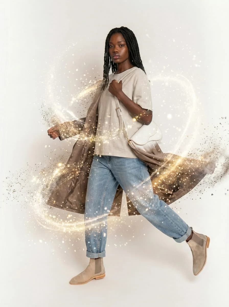 Using text prompts to change the background of a fashion shoot